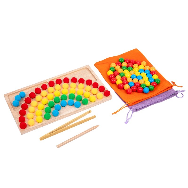 Wooden Rainbow Beads Game