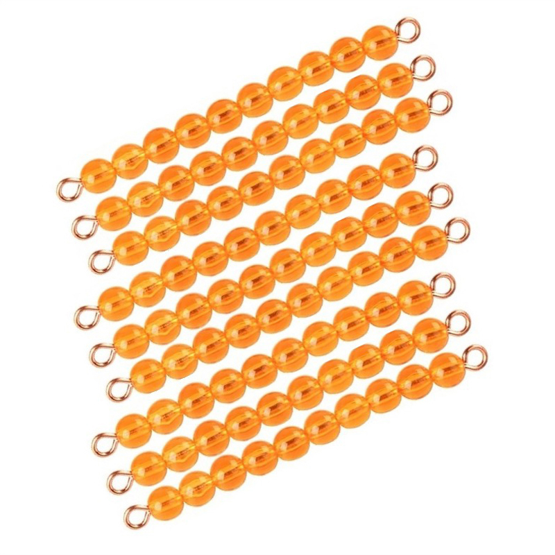 9 Golden Bead Bars of Ten