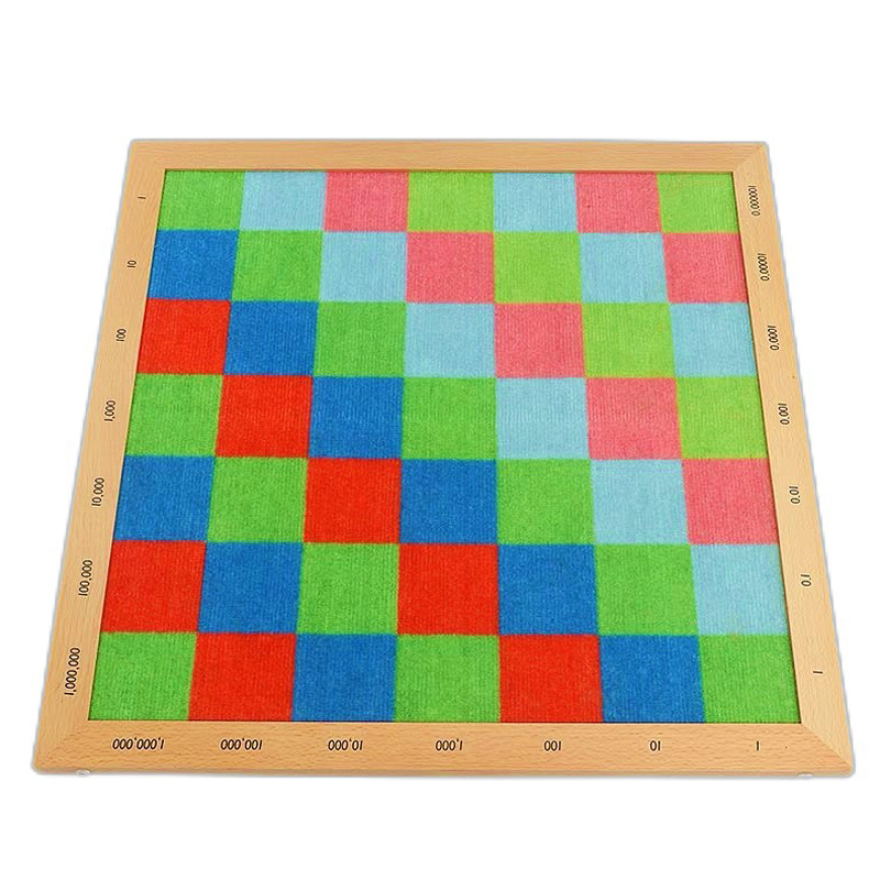 Decimal Checker Board -wood surface is covered with printed carpet