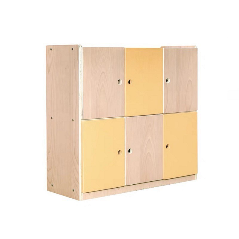 Birch plywood 6-compartment backpack cabinet with door