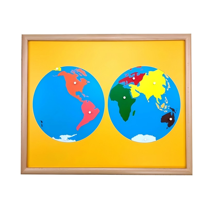 Puzzle Map of World Part with Frame