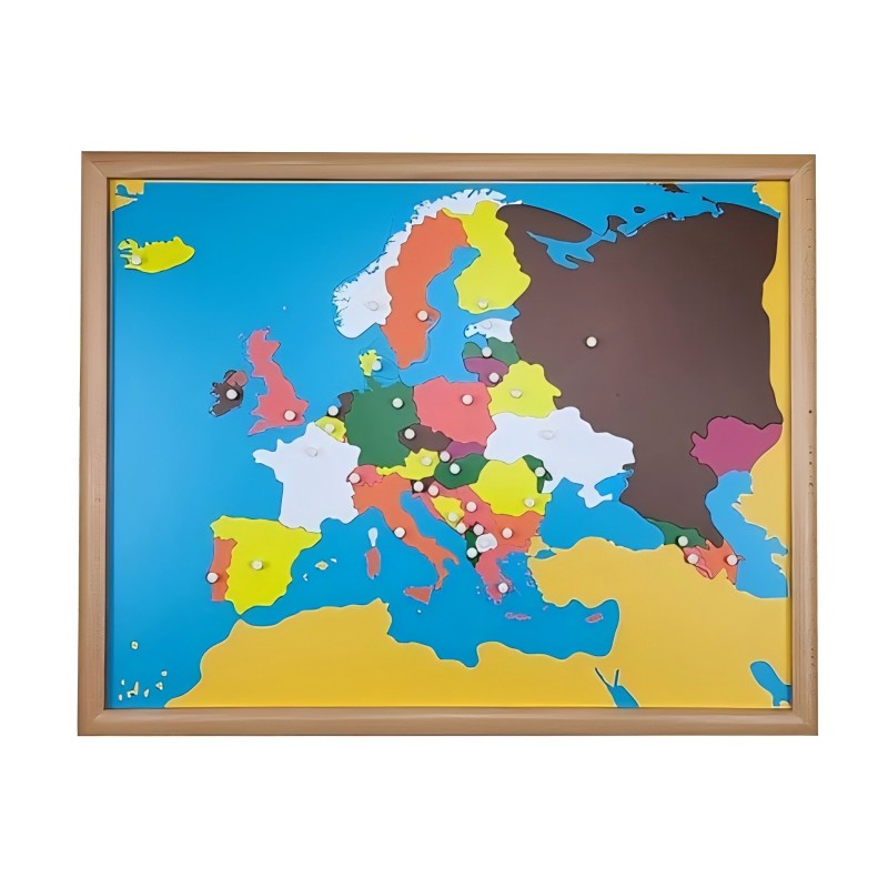 Puzzle Map of Europe with Frame