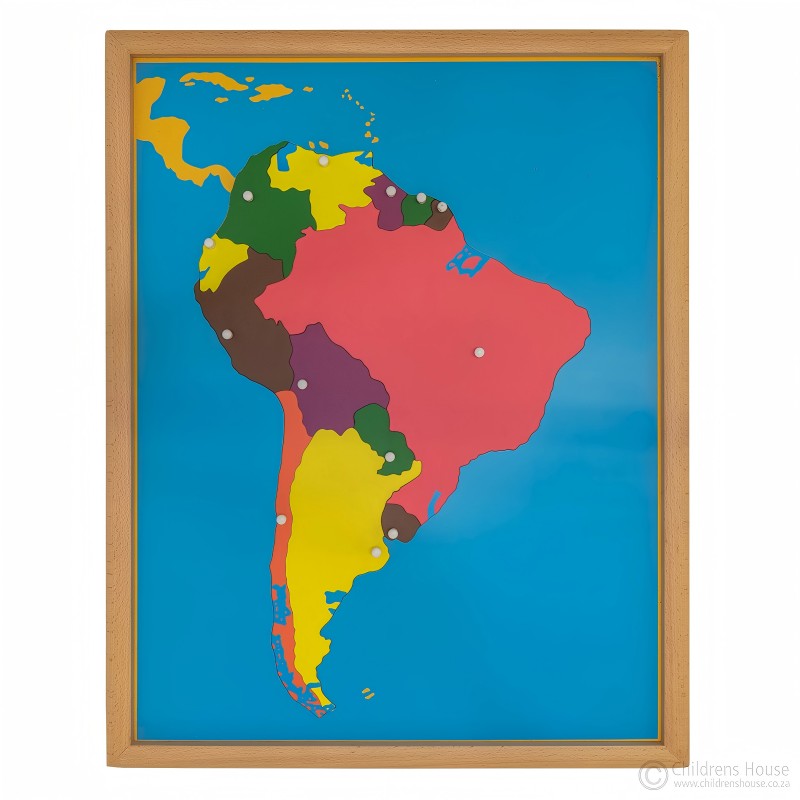 Puzzle Map of South America with Frame