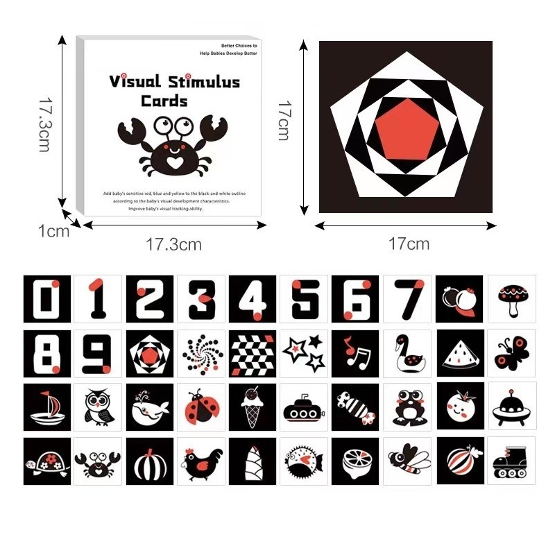 Black and White and Red Cards-20pcs 17*17cm