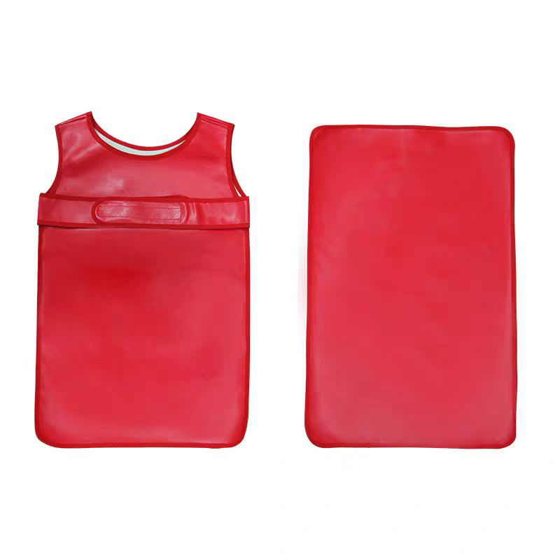 Kid Easy-Fasten Water-Resistant Apron with Pad
-Red  I615-1