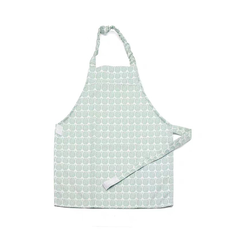 Kid Easy-Fasten Water-Resistant Apron
-Pale Green, Geometric Pattern.  I617-7