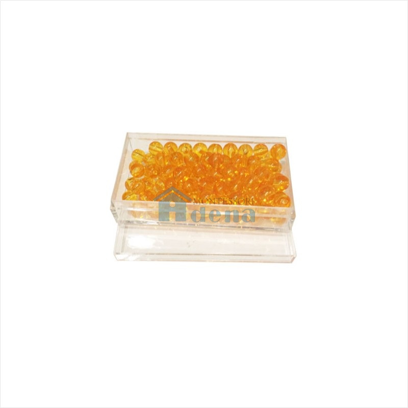 100 Golden Bead Units in a Plastic Box