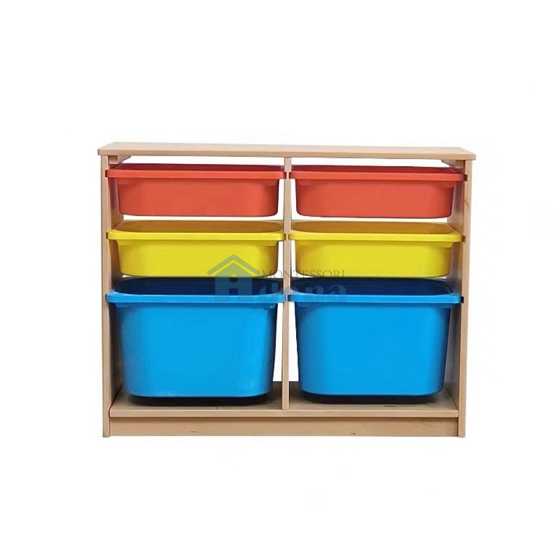 Beechwood Toy storage cabinet (with drawers)