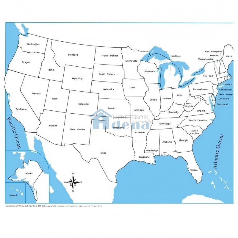 Unlabeled USA Control Map-PVC