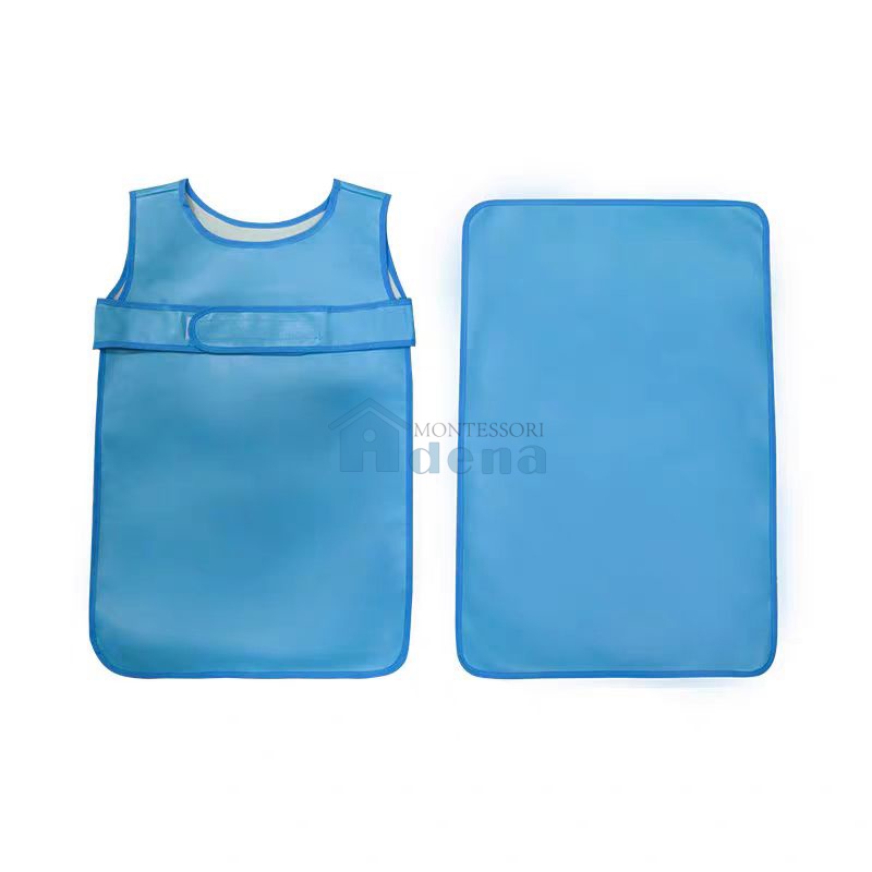Kid Easy-Fasten Water-Resistant Apron with Pad
-Blue  I615-4