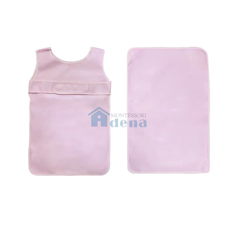 Kid Easy-Fasten Water-Resistant Apron with Pad
-Pink  I615-8