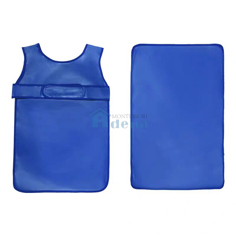 Kid Easy-Fasten Water-Resistant Apron with Pad
-Dark Blue  I615-9