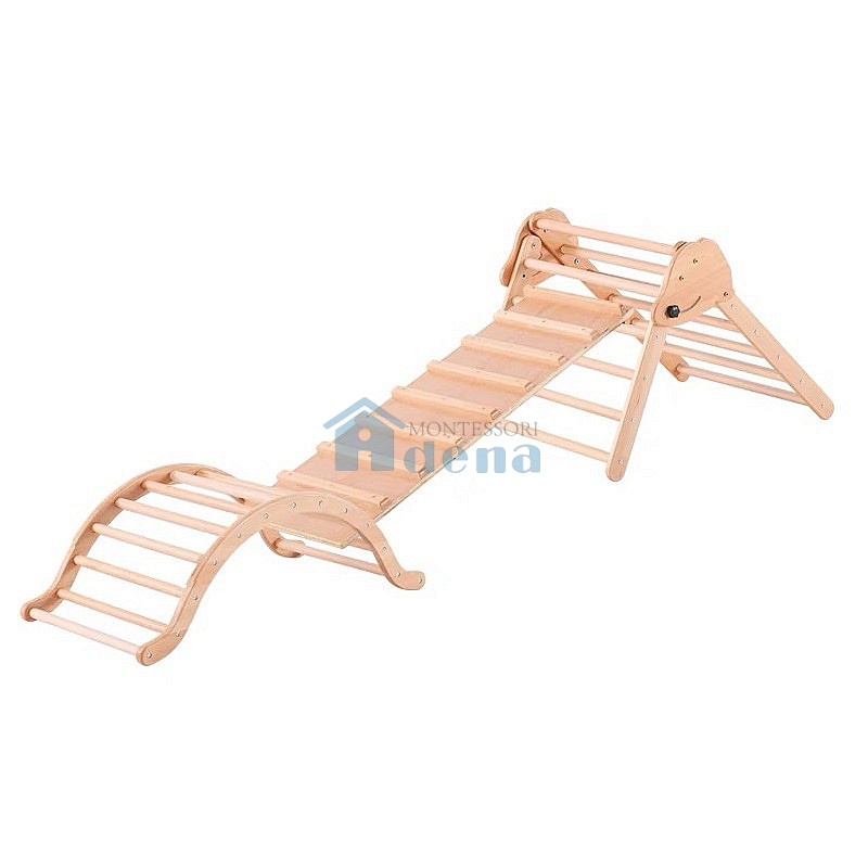 Beechwood 3 piece set of climbing frame and plate assembly