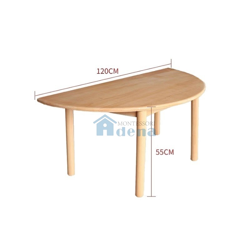 Beechwood Half round table