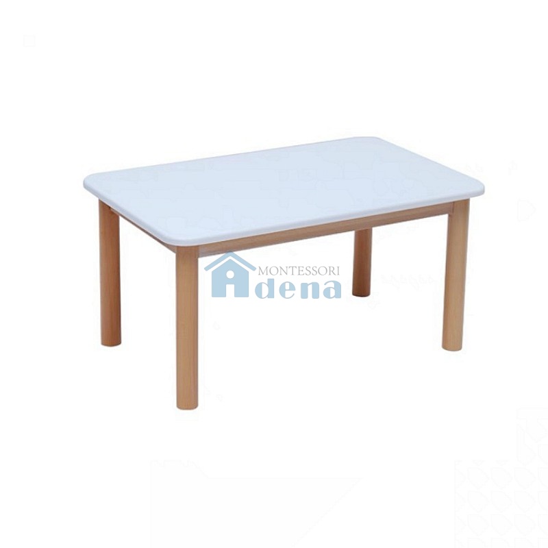 Beechwood+White melamine board Mix and match colors - large rectangular table
