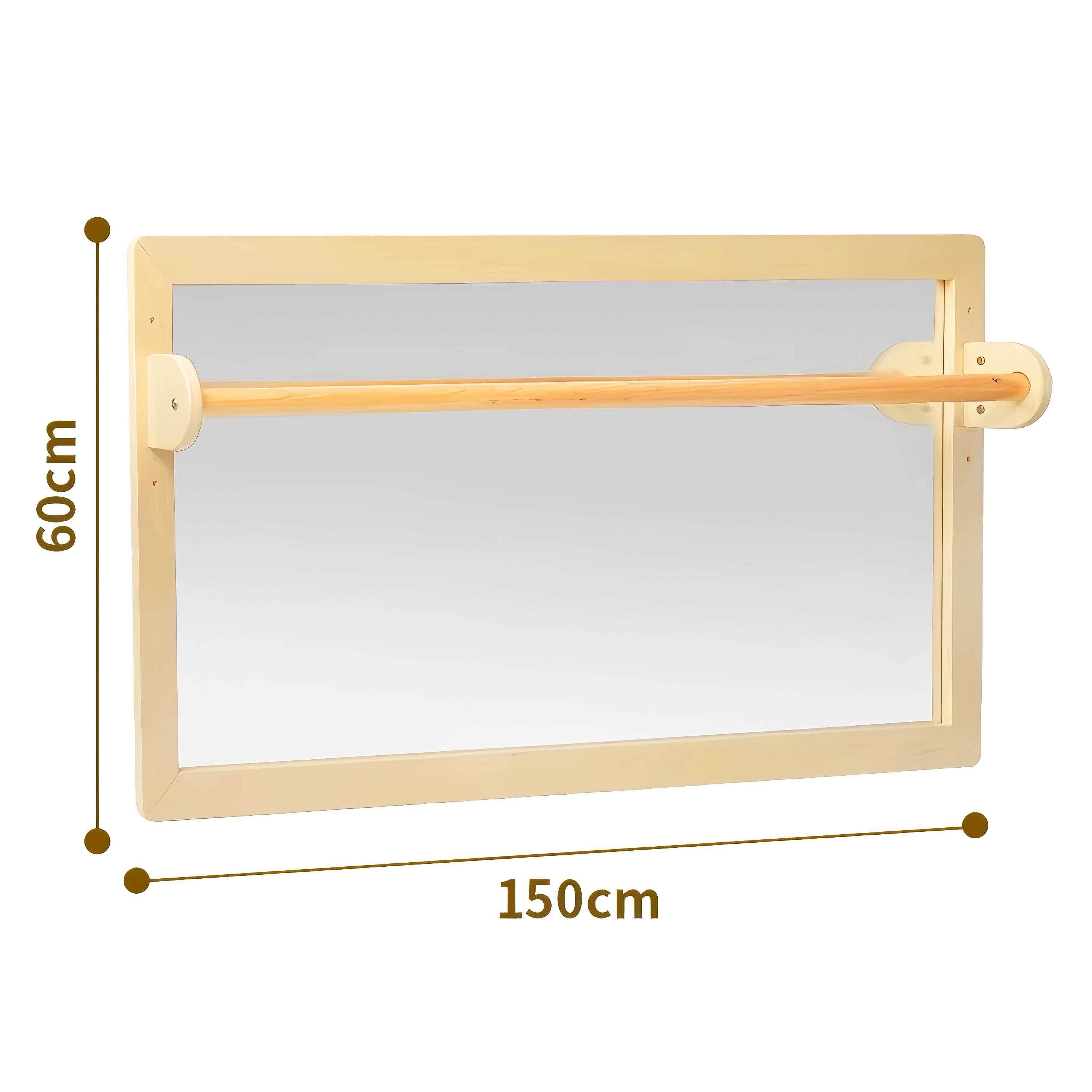 Beechwood+Acrylic board Walking mirror (with handrail)